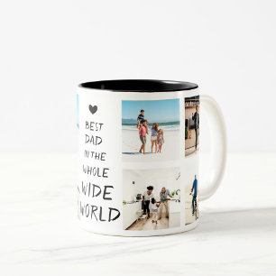 Tasse 2 Couleurs Meilleure Fête des pères de grille photo papa jama