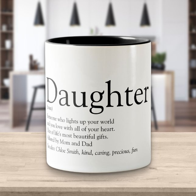 Tasse 2 Couleurs Meilleure Fille du Monde Définition Moderne et Amu (Créateur téléchargé)
