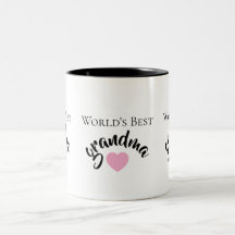 Meilleure Grand-mère du Monde Cœur Mignon Blanc Él