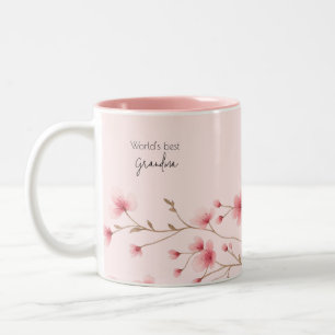 Tasse 2 Couleurs Meilleure grand-mère du monde - Pastel Floral Pers