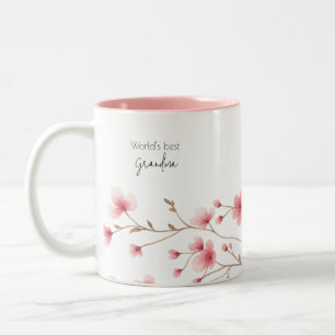 Tasse 2 Couleurs Meilleure grand-mère du monde - Pastel Floral Pers