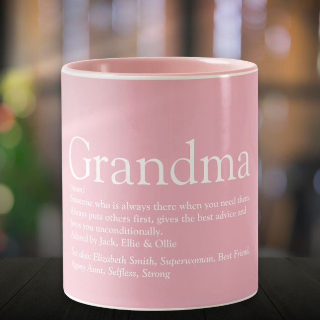 Tasse 2 Couleurs Meilleure Grand-mère Grand-mère Définition Rose (Best Ever Grandma Grandmother Definition Pink Two-Tone Coffee Mug)