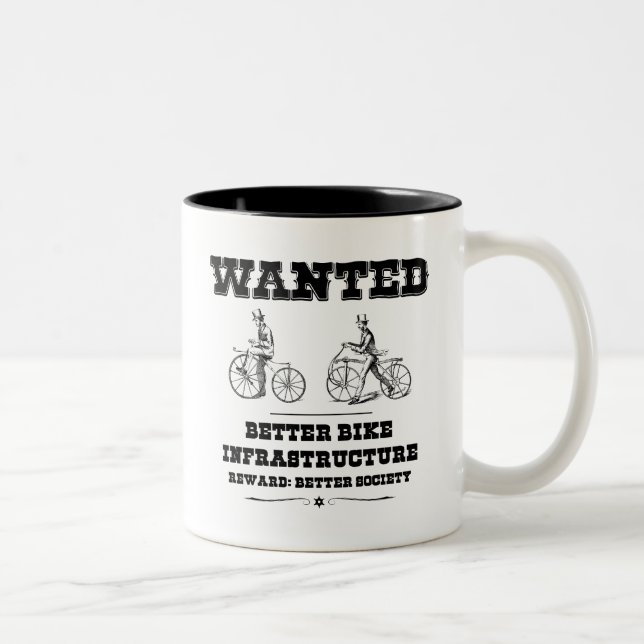 Tasse 2 Couleurs Meilleure infrastructure cyclable Recherchée (Droit)