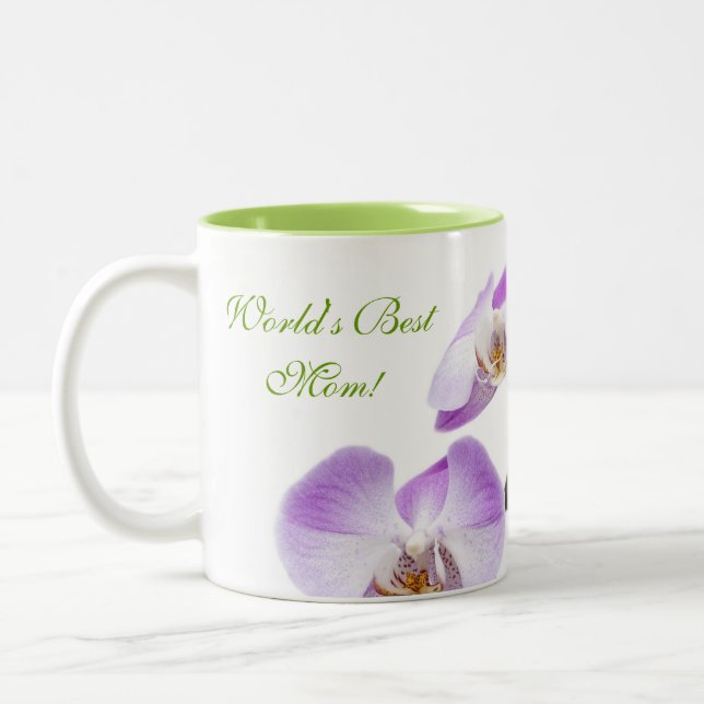 Tasse 2 Couleurs Meilleure Maman au Monde Orchidée Violette (Gauche)