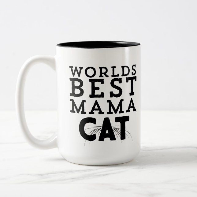 Tasse 2 Couleurs Meilleure maman Cat des mondes (Gauche)