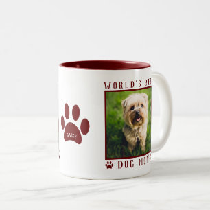Tasse 2 Couleurs Meilleure Maman de Chien au Monde Nom Photo Emprei