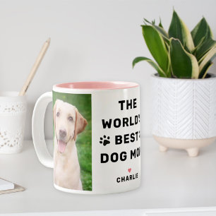 Tasse 2 Couleurs Meilleure Maman de Chien au Monde Photo Empreinte 