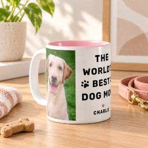 Tasse 2 Couleurs Meilleure Maman de Chien au Monde Photo Empreinte 