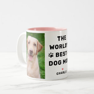 Tasse 2 Couleurs Meilleure Maman de Chien au Monde Photo Empreinte 