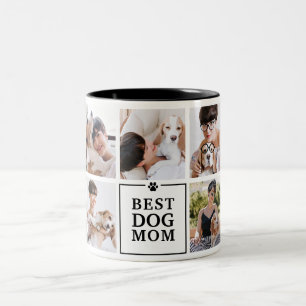 Tasse 2 Couleurs Meilleure maman de chien moderne - Collage de 7 ph