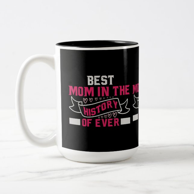 Tasse 2 Couleurs Meilleure Maman de l'Histoire de l'Espace des Étoi (Gauche)