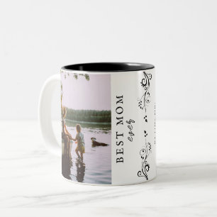 Tasse 2 Couleurs Meilleure maman Foliage Moderne 2 Photos Personnal