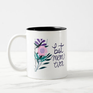 Tasse 2 Couleurs Meilleure maman jamais avec Musique tonale Fleur