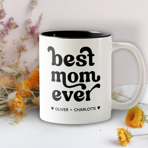 Tasse 2 Couleurs Meilleure maman Jamais Moderne Maman Enfants Noms 