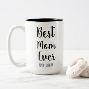 Tasse 2 Couleurs Meilleure maman Jamais Moderne Maman Enfants Noms 