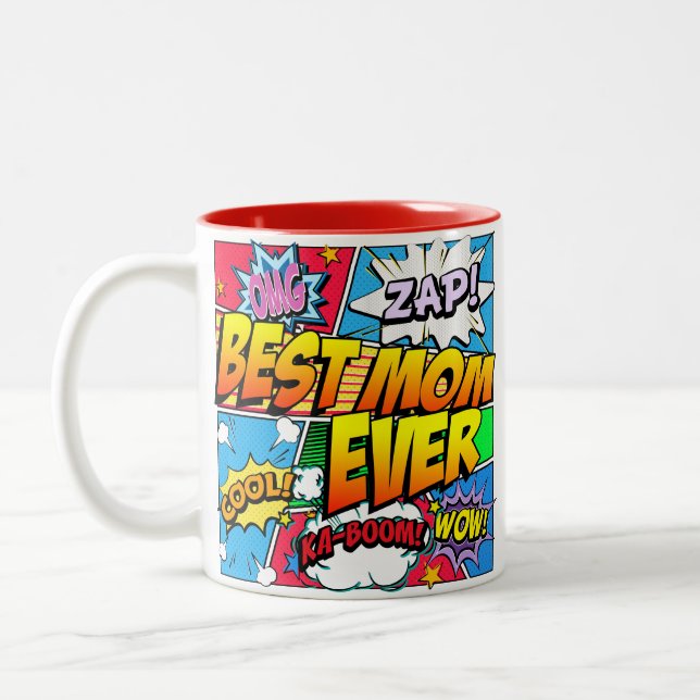 Tasse 2 Couleurs Meilleure maman jamais personnaliser la bande dess (Gauche)