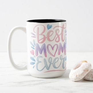 Tasse 2 Couleurs Meilleure Maman Moderne Écriture Cursive Dégradé P