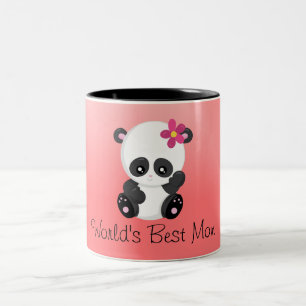 Tasse 2 Couleurs Meilleure maman Panda rose et noire du monde