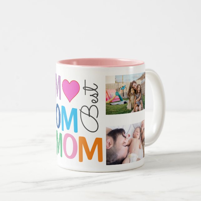 Tasse 2 Couleurs Meilleure Maman Photo (Devant droit)