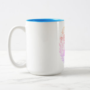 Tasse 2 Couleurs Meilleure Maman Vintage Floral Typographie