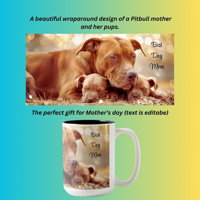 Tasse 2 Couleurs Meilleure mère de chien Pitbull (Créateur téléchargé)