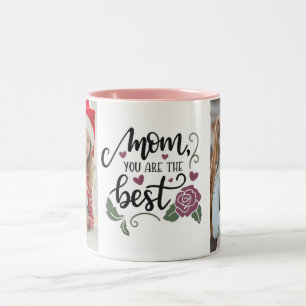 Tasse 2 Couleurs Meilleure Nounou Ever   Écriture Élégante 2 Collag