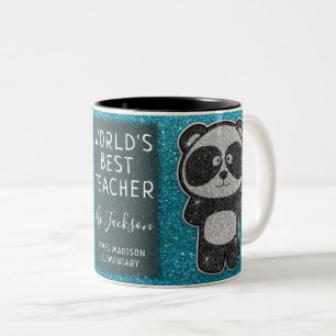 Tasse 2 Couleurs Meilleure Parties scintillant Panda Noir et Blanc
