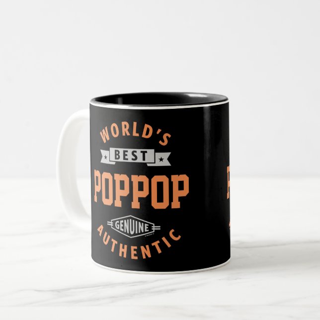 Tasse 2 Couleurs Meilleure pop-pop du monde (Devant gauche)