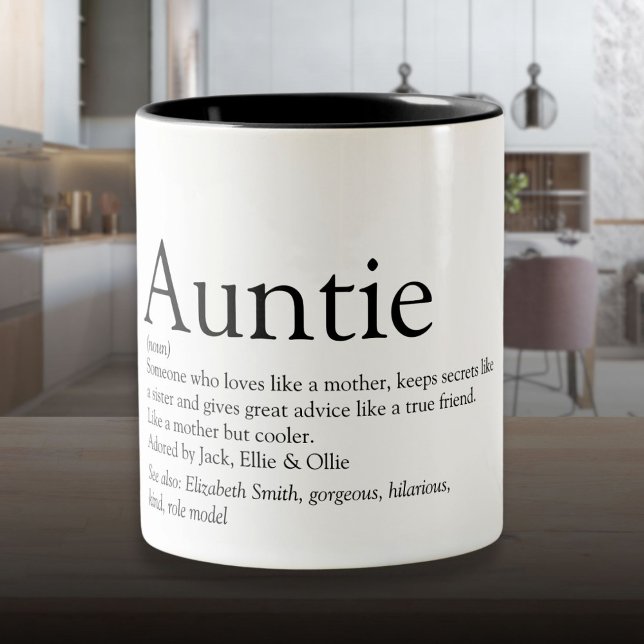 Tasse 2 Couleurs Meilleure Tante, Tante Définition du monde (World's Best Ever Aunt, Auntie Definition Two-Tone Coffee Mug)