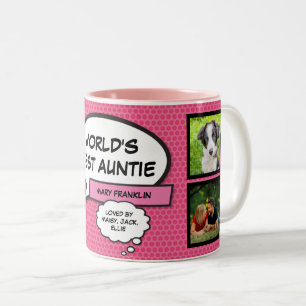 Tasse 2 Couleurs Meilleure Tante Tante Tante Fun Cool Comédie rose