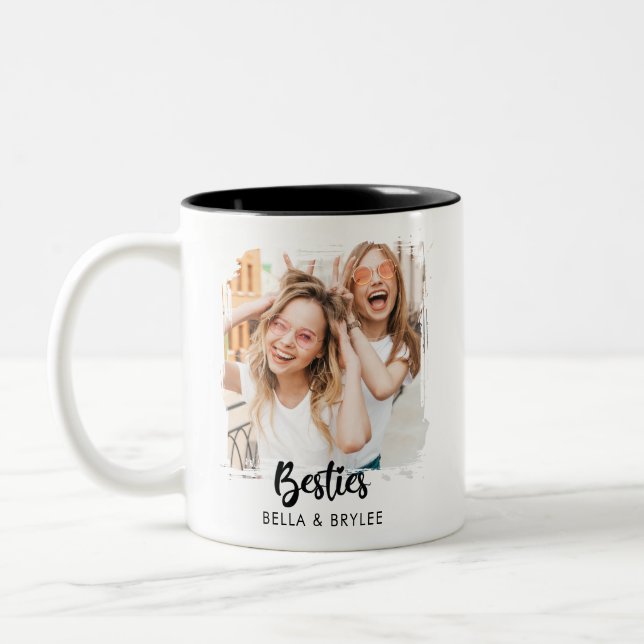 Tasse 2 Couleurs Meilleures amies photo collage  (Gauche)