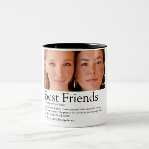 Tasse 2 Couleurs Meilleures Amies Photo Définition Typographique Mo