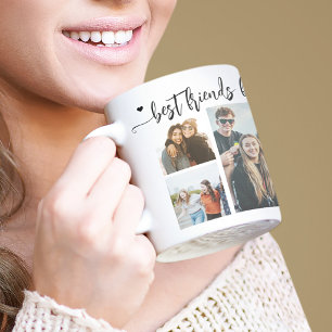 Tasse 2 Couleurs Meilleures amies pour toujours 6 mémento collage p