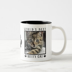 Tasse 2 Couleurs Meilleures Empreintes de Patte de Chat Kitty au Mo