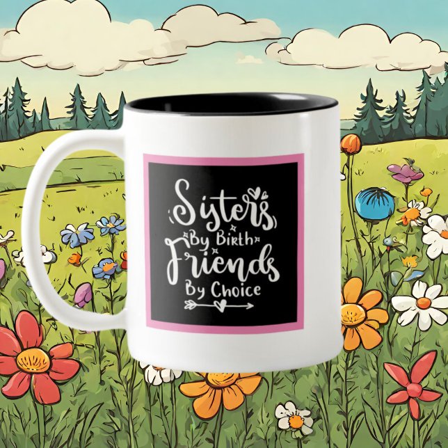 Tasse 2 Couleurs Meilleures soeurs Amis ajouter des noms (Créateur téléchargé)