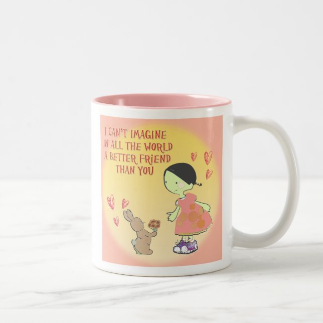 Tasse 2 Couleurs meilleurs amis (Droit)