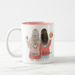 Tasse 2 Couleurs Meilleurs Amis Cheveux Personnalisés BFF Besties A