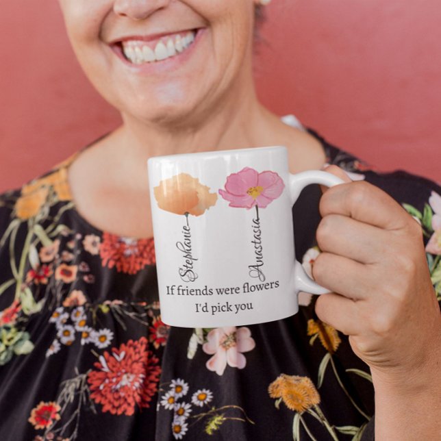 Tasse 2 Couleurs Meilleurs amis Coworker Adieu Fleur Bestie (Créateur téléchargé)