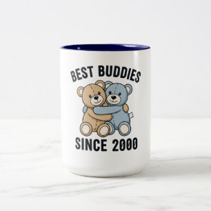 Tasse 2 Couleurs Meilleurs amis depuis 2000 Câlinant des ours en pe