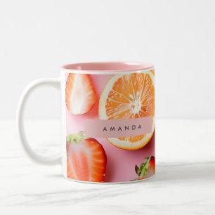 Tasse 2 Couleurs Mélange de Fruits d'Été Personnalisé et Vif