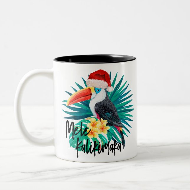 Tasse 2 Couleurs Mele Kalikimaka Oiseaux de la jungle tropicale (Gauche)