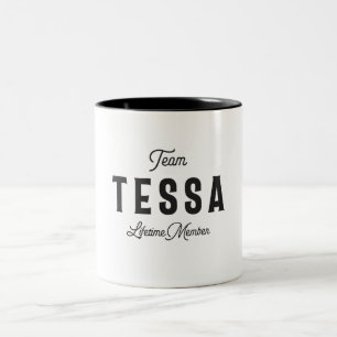 Tasse 2 Couleurs Membre de l'équipe Tessa à vie Nom personnalisé