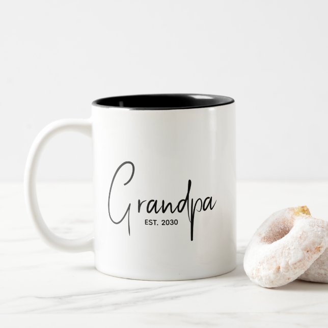 Tasse 2 Couleurs Mémé a établi un nouveau cadeau pour papi (Avec donut)