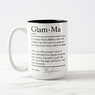 Tasse 2 Couleurs Mémé personnalisée Définition du dictionnaire Gran