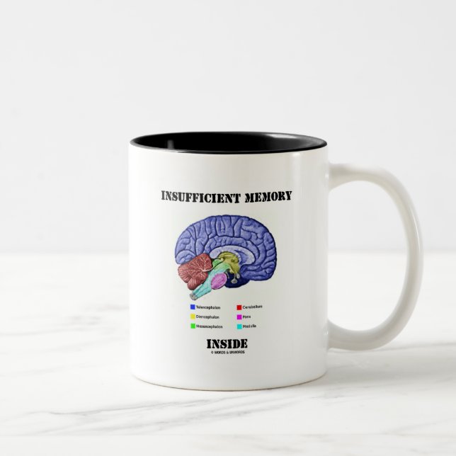Tasse 2 Couleurs Mémoire insuffisante à l'intérieur (Cerveau anatom (Droit)