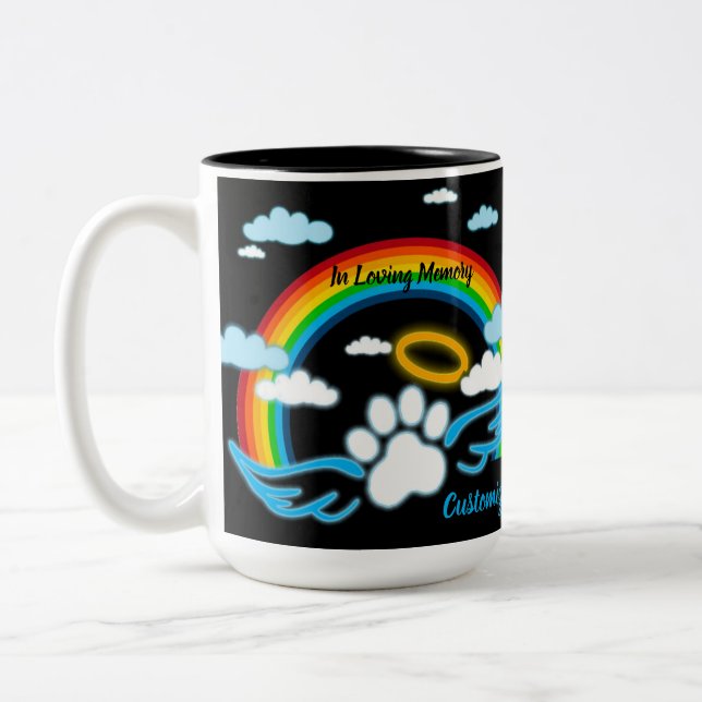 Tasse 2 Couleurs Mémorial Angel Paws Rainbow (Gauche)