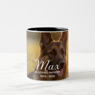 Tasse 2 Couleurs Mémorial de chien perte d'animal de compagnie