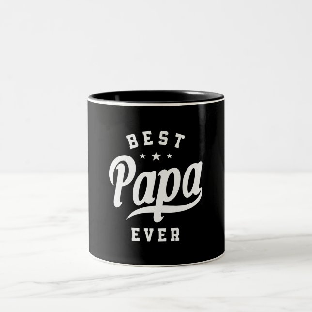 Tasse 2 Couleurs Mens Best Papa Ever - Funny Fathers Day (Centre)