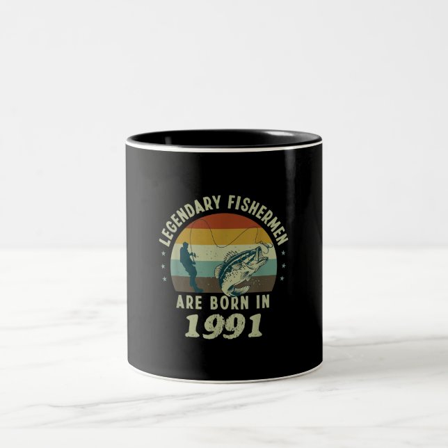 Tasse 2 Couleurs Mens Funny 30e anniversaire cadeau de pêche pour 3 (Centre)