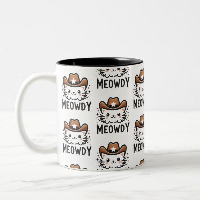 Tasse 2 Couleurs Meowdy Casquette motif de chat (Gauche)